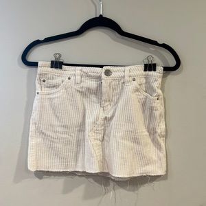 White corduroy skirt mini